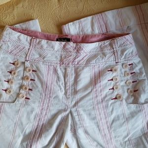 Anthropologie Wide Leg Cotton Trousers